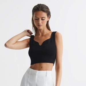 Reiss black crop top
